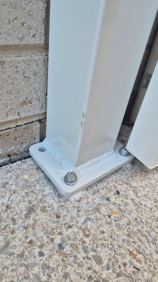Aluminium Off Set Post Flanged 76mm x 76mm
